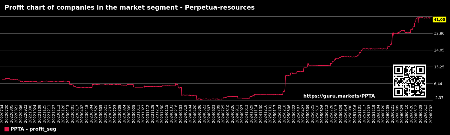Profit chart of companies in the market segment - Perpetua-resources